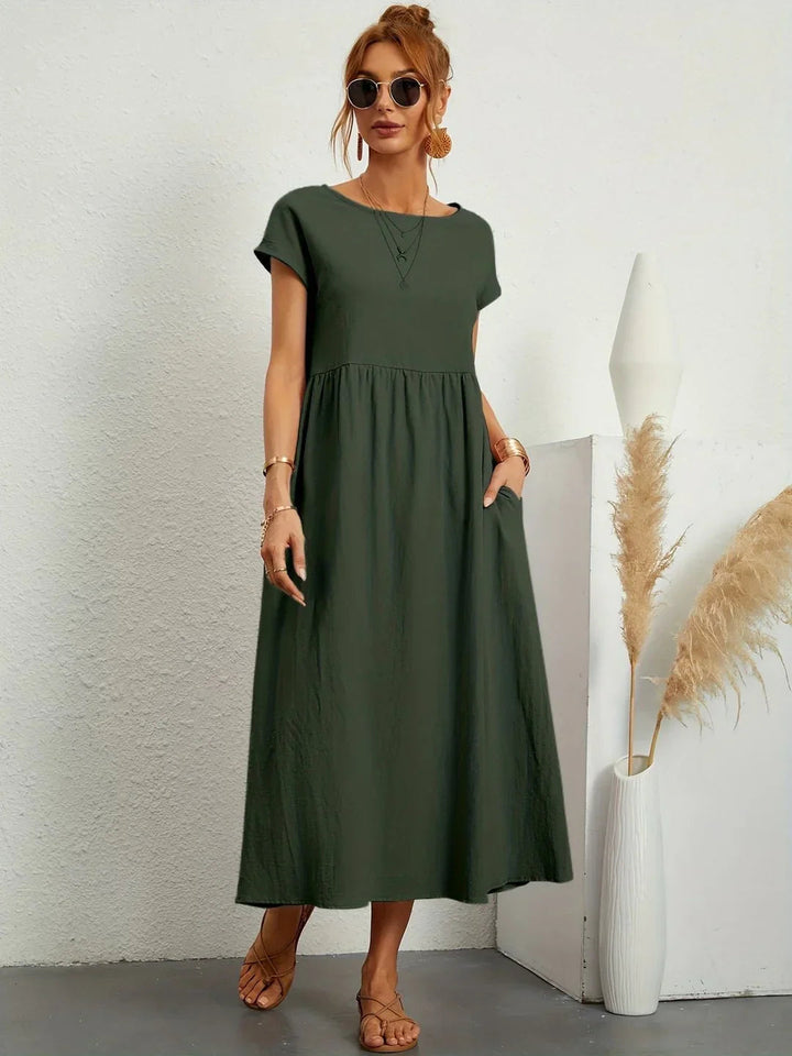 Robe Longue Femme en Coton Doux avec Poches – Élégante et Confortable pour Toutes Occasions 9