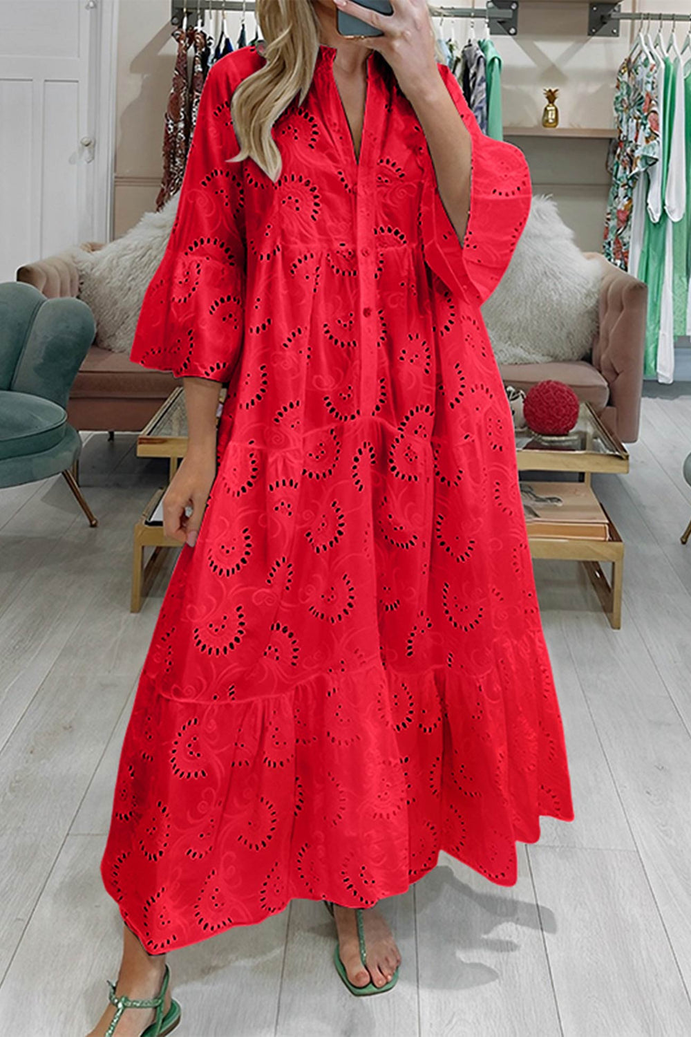 Robe Longue Femme en Dentelle Aérienne – Élégante et Confortable pour Soirées et Événements Estivaux 1