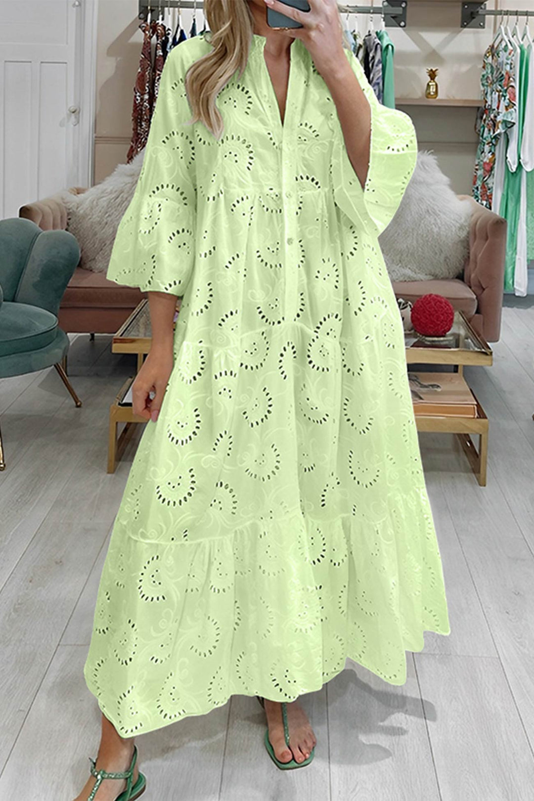 Robe Longue Femme en Dentelle Aérienne – Élégante et Confortable pour Soirées et Événements Estivaux 4