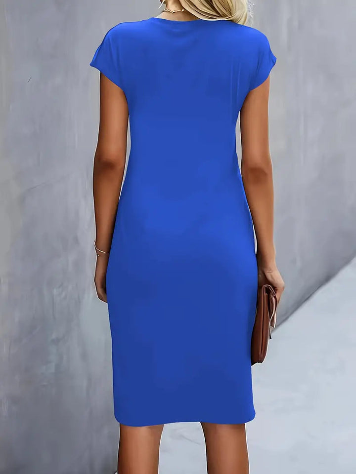 Robe Midi Élégante avec Encolure Ronde – Confortable et Flatteuse, Disponible en Plusieurs Couleurs 5