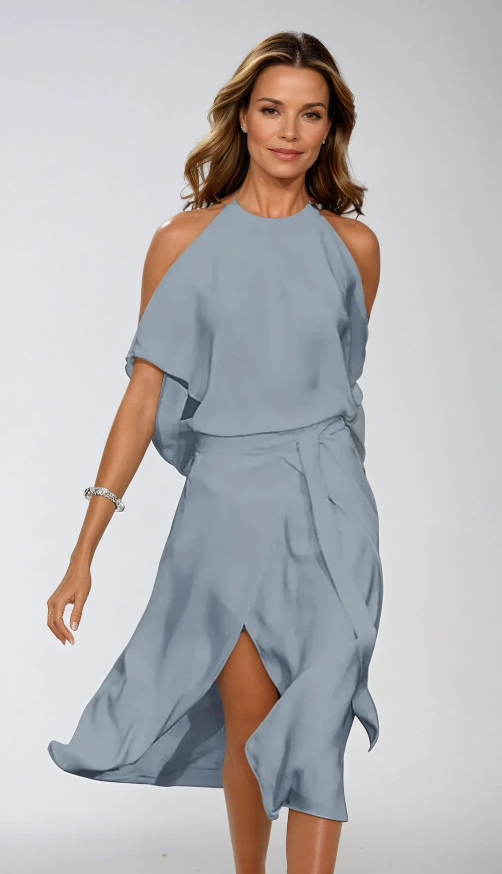 Robe Midi Femme Noire Taille M Tissu Fluide 1