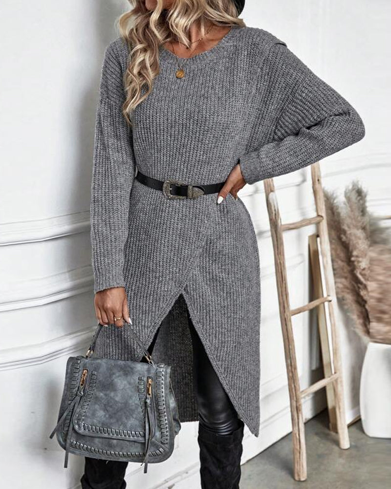 Robe Pull Confortable à Style Irregulier – Longue, Manches Longues, Idéale pour l'Hiver 1