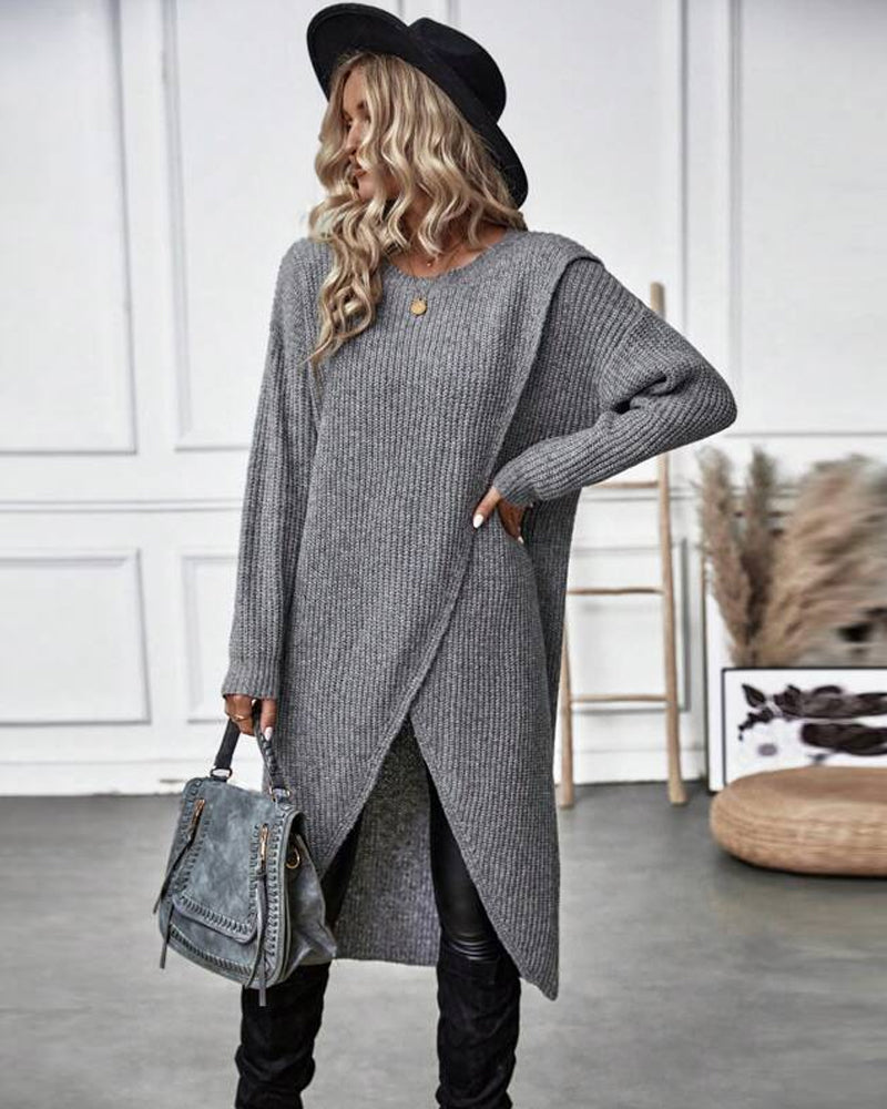 Robe Pull Confortable à Style Irregulier – Longue, Manches Longues, Idéale pour l'Hiver 3