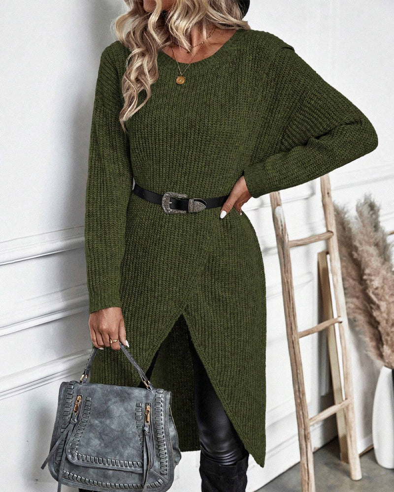 Robe Pull Confortable à Style Irregulier – Longue, Manches Longues, Idéale pour l'Hiver 8
