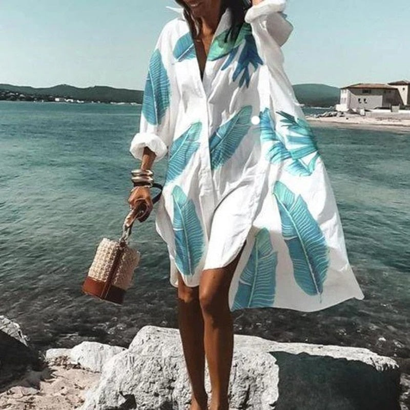 Robe d'Été Femme Bleu Taille M Polyester Chic 1