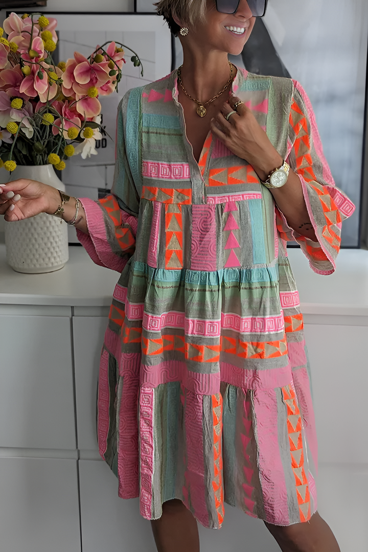 Robe d'Été Femme Légère en Pastel avec Manches Trois-Quarts – Coupe Flatteuse et Tissu Respirant 0