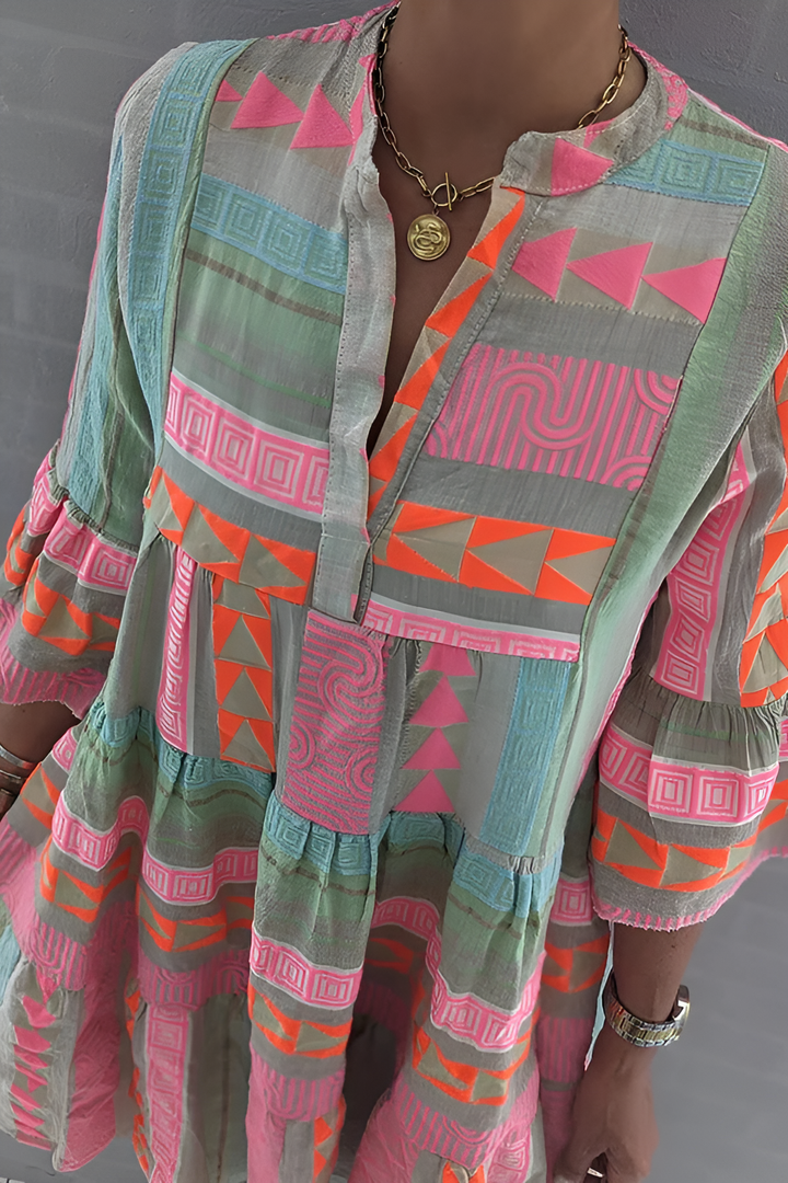 Robe d'Été Femme Légère en Pastel avec Manches Trois-Quarts – Coupe Flatteuse et Tissu Respirant 3