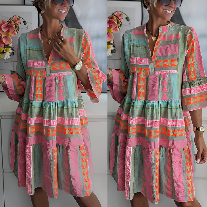 Robe d'Été Femme Légère en Pastel avec Manches Trois-Quarts – Coupe Flatteuse et Tissu Respirant 4