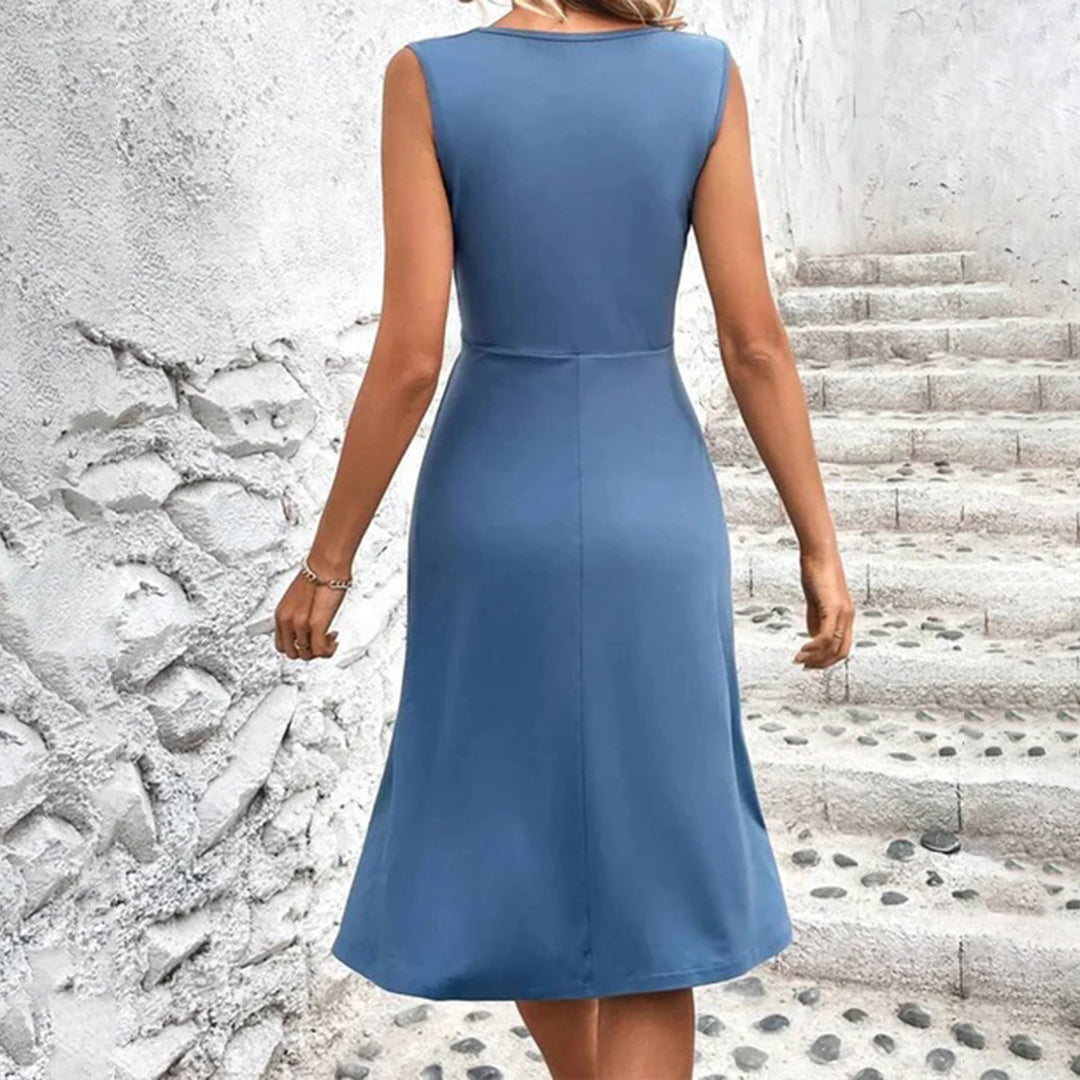 Robe d'Été Midi Sans Manches Femme Élégante et Légère - Parfaite pour Journées Ensoleillées 5