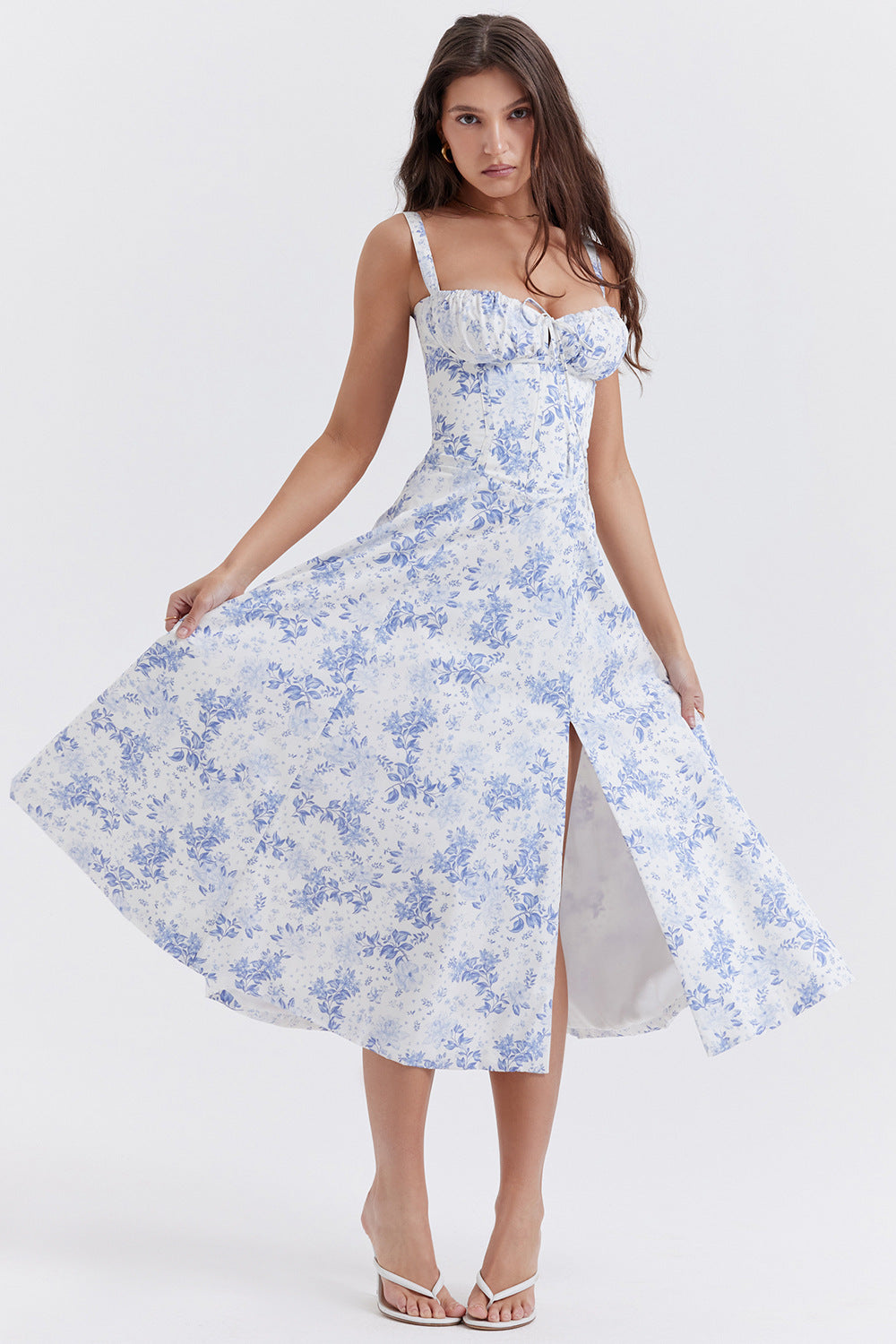 Robe d'été Femme Bustier Colorée à Décolleté en Cœur et Fente Latérale – Élégante et Confortable pour les Journées Chaudes 1