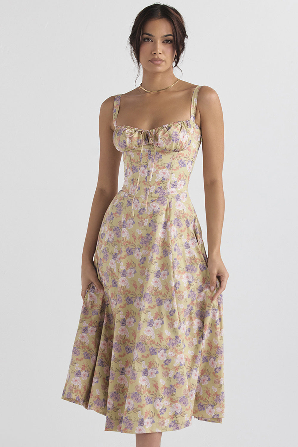 Robe d'été Femme Bustier Colorée à Décolleté en Cœur et Fente Latérale – Élégante et Confortable pour les Journées Chaudes 3