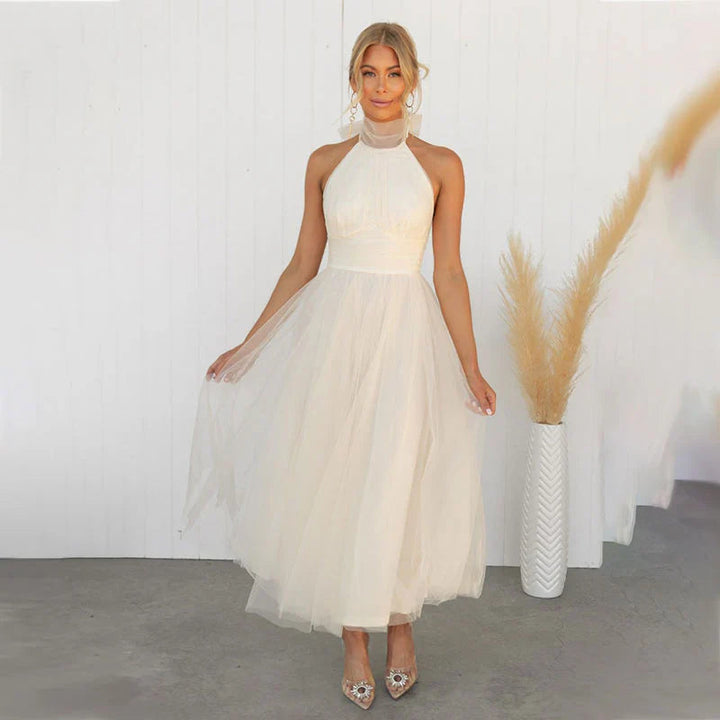 Robe de Fée Janice en Tulle Éthéré avec Décolleté Halter pour Célébrations 0