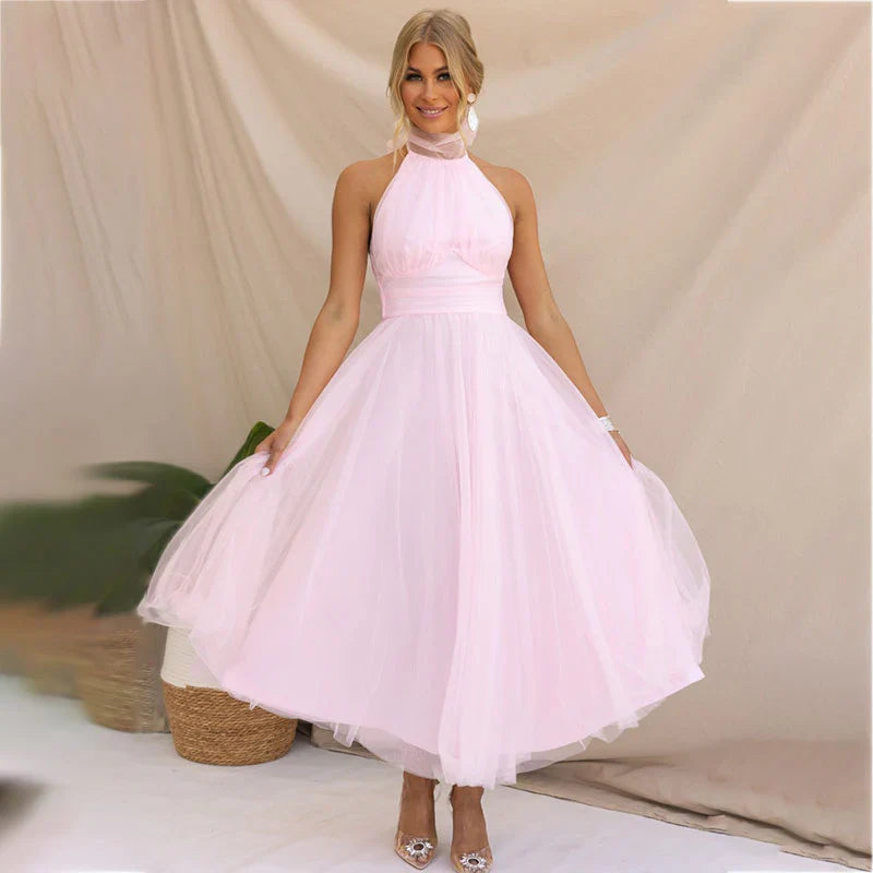 Robe de Fée Janice en Tulle Éthéré avec Décolleté Halter pour Célébrations 1