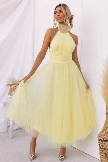Robe de Fée Janice en Tulle Éthéré avec Décolleté Halter pour Célébrations 11