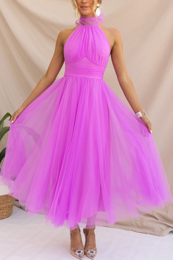 Robe de Fée Janice en Tulle Éthéré avec Décolleté Halter pour Célébrations 5