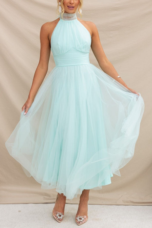 Robe de Fée Janice en Tulle Éthéré avec Décolleté Halter pour Célébrations 8