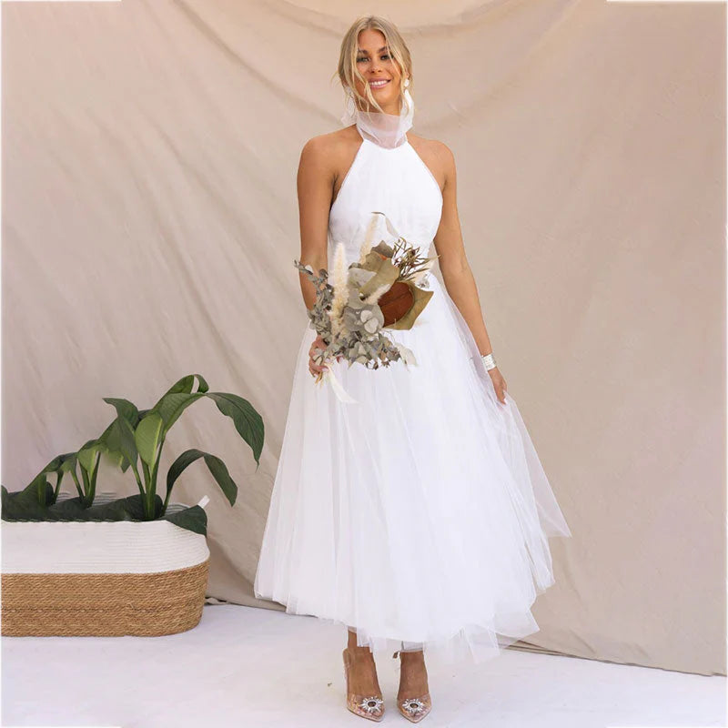 Robe de Fée Janice en Tulle Éthéré avec Décolleté Halter pour Célébrations 9
