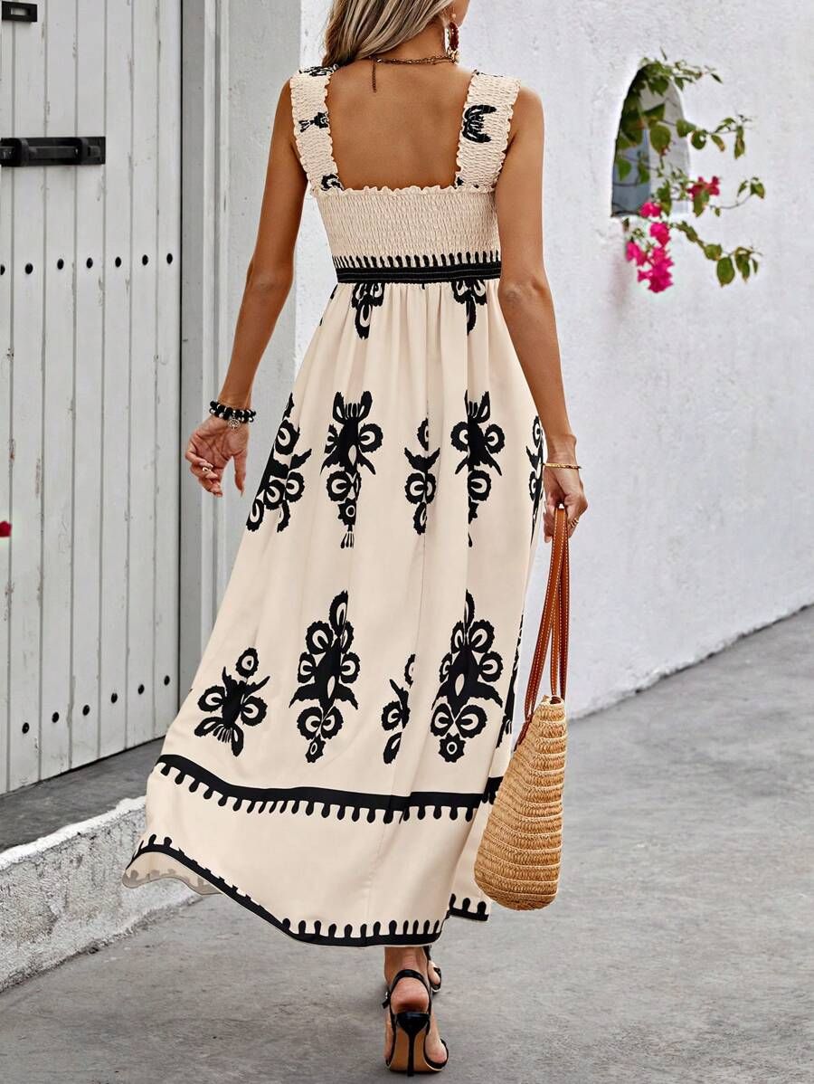 Robe de Plage Femme Imprimée Sans Manches Taille M Coton 1