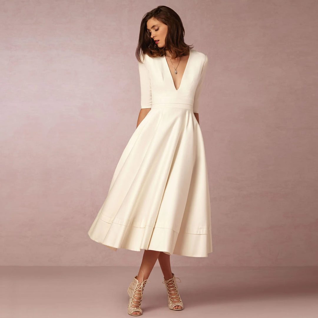 Robe de Princesse Élégante Femme Taille M Satin Blanc 1