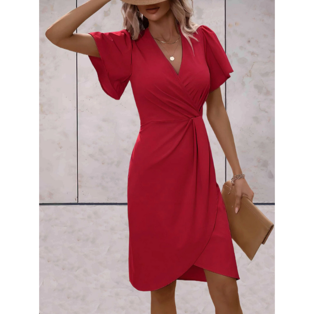Robe de Soirée Wikkel Élégante pour Femme avec Décolleté en V et Manches Fluides – Idéale pour Occasions Spéciales 1