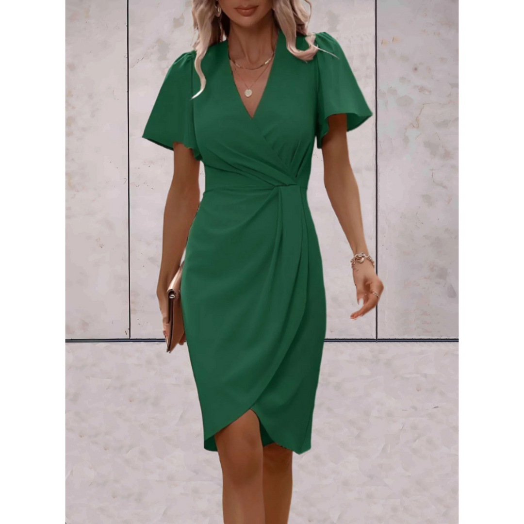 Robe de Soirée Wikkel Élégante pour Femme avec Décolleté en V et Manches Fluides – Idéale pour Occasions Spéciales 3
