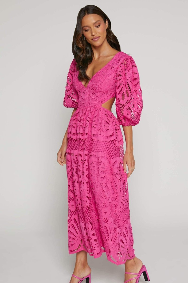 Robe en Dentelle Élégante avec Manches Bouffantes et Décolleté en V – Idéale pour les Occasions Spéciales 7