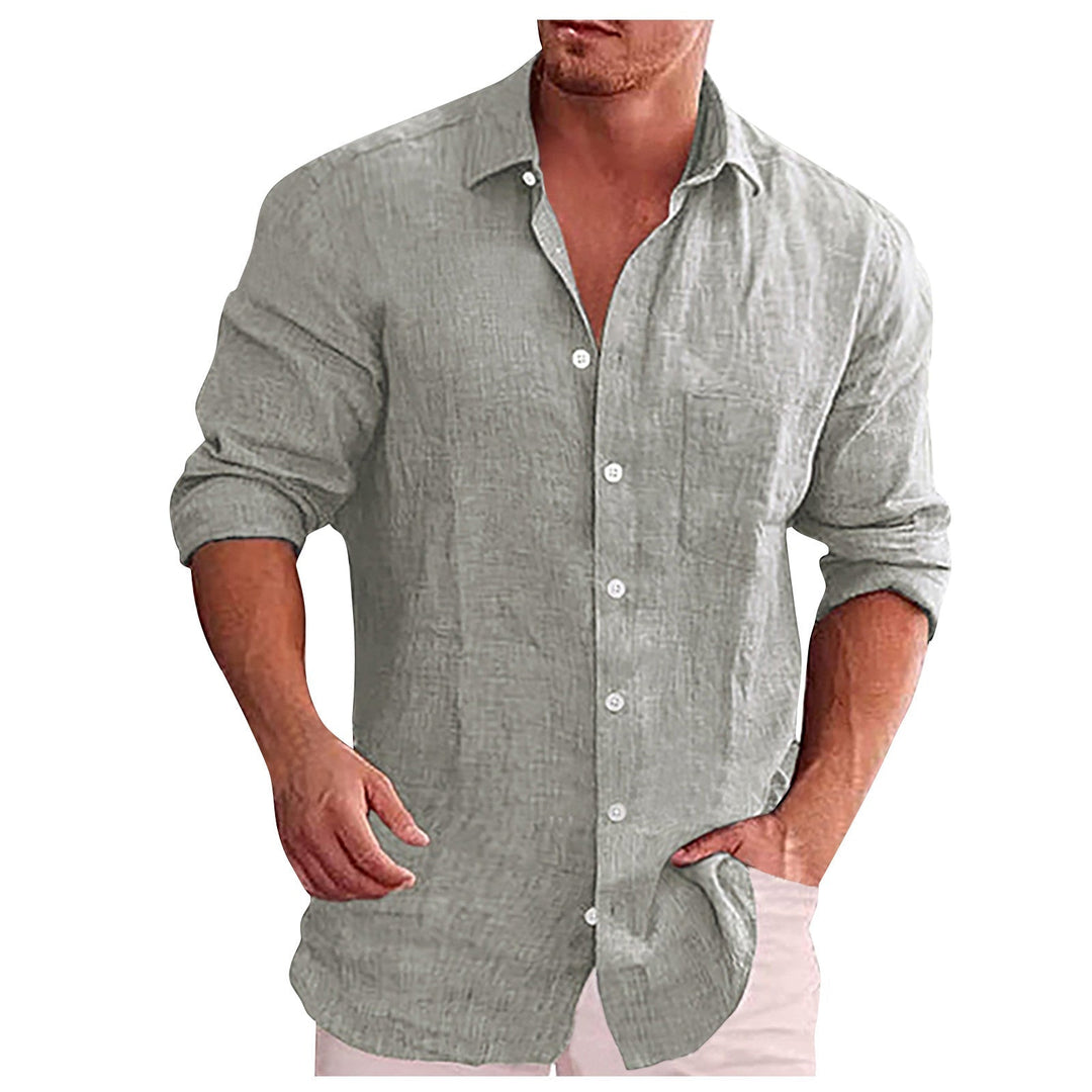 Variant image for Chemise en Lin Homme Décontractée avec Col Revers – Élégante et Confortable pour Toutes Occasions-16