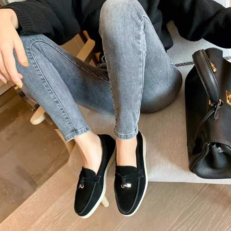 Mocassins Femme Élégants en Cuir Synthétique Noir avec Détail Chic – Confort et Style, Taille 36 à 41-1