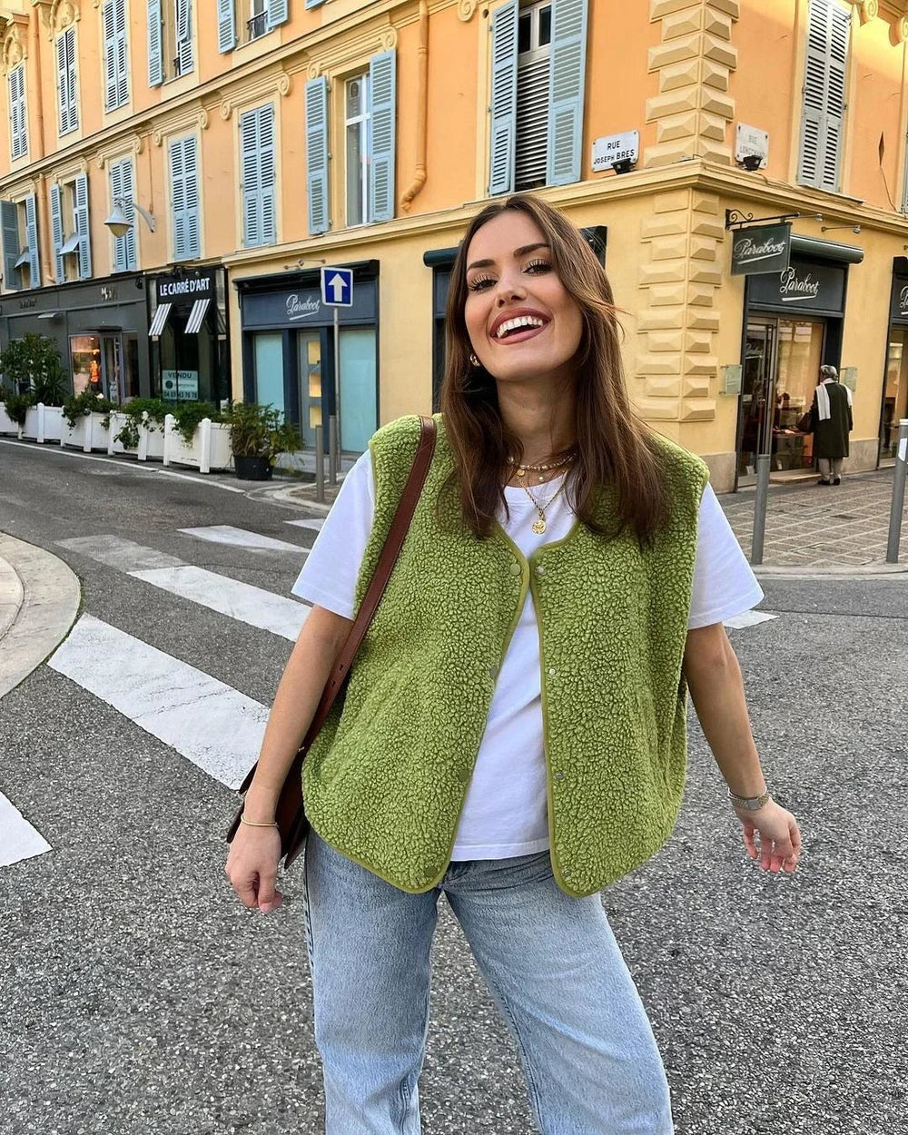 Gilet Sans Manche Femme en Sherpa – Confort Optimal et Élégance pour Jours Froids-2