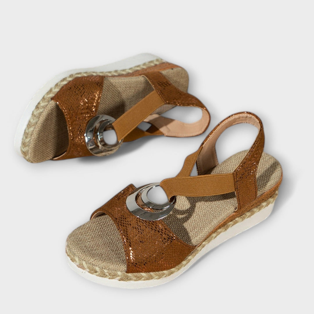 Sandales Femme Confortables en Synthétique – Sandales de Loisirs Élégantes pour Été, Semelles Rembourrées, Tailles 36 à 41-5