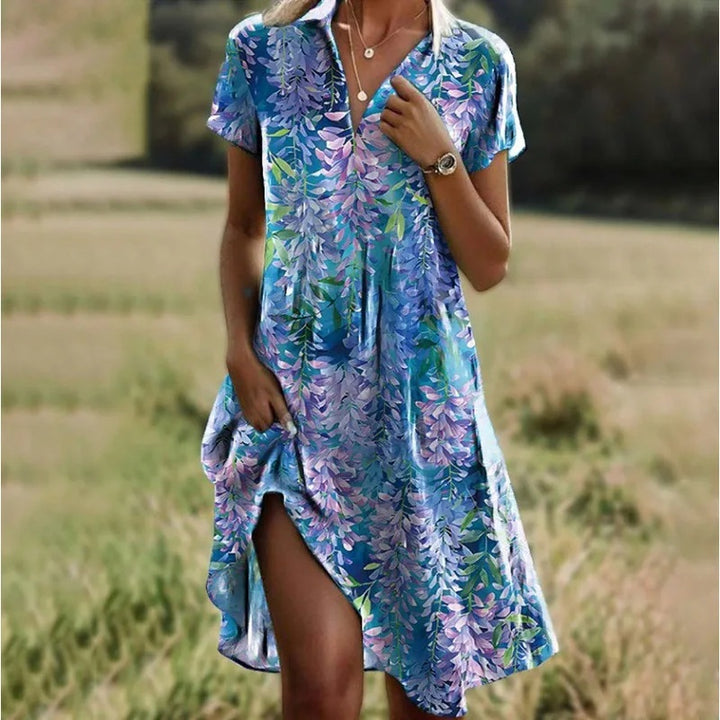Robe d’Été Femme – Légère, Col V et Chic