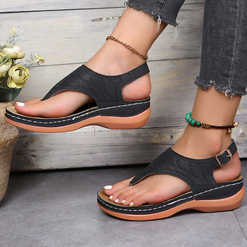 Sandales Leya Confort en Cuir Écologique avec Semelle de 3 cm – Idéales pour le Bien-Être 6