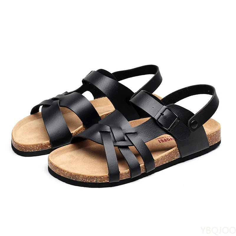 Sandales Orthopédiques en Cuir Femme - Confort Ergonomique, Semelle Antidérapante, Réglable, Disponible en Noir, Beige, Marron 0