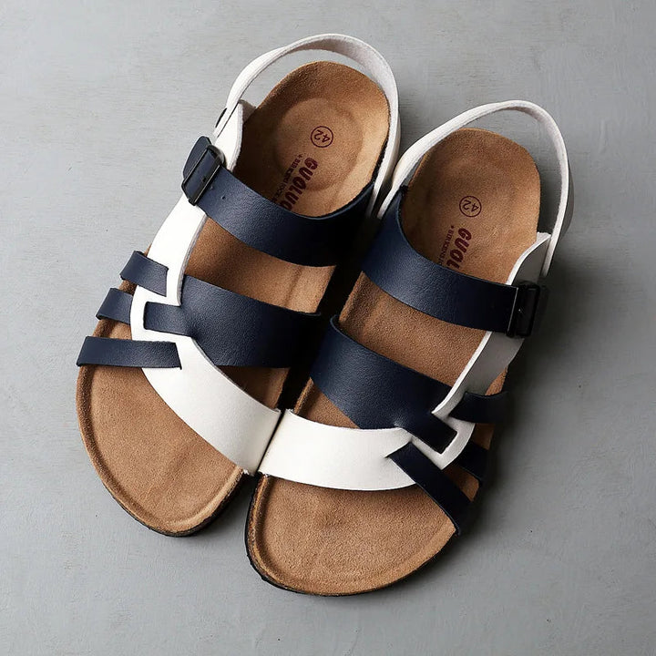 Sandales Orthopédiques en Cuir Femme - Confort Ergonomique, Semelle Antidérapante, Réglable, Disponible en Noir, Beige, Marron 3