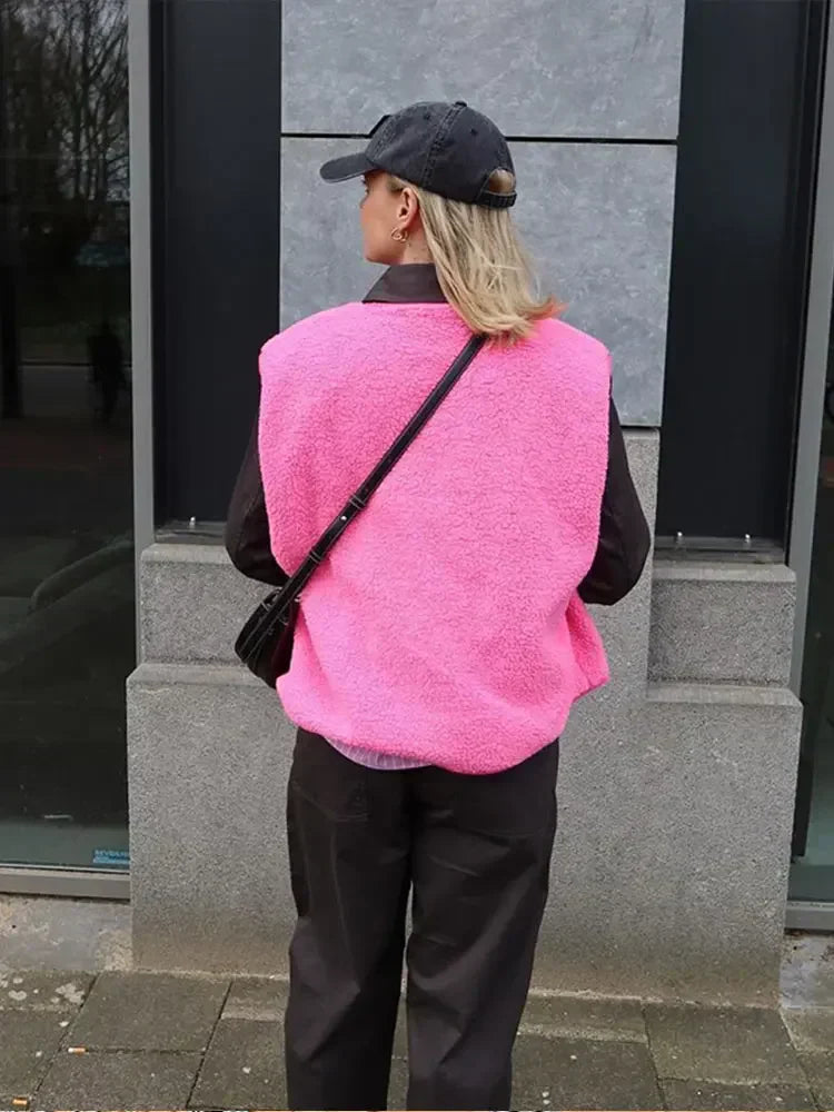 Gilet Sans Manche Femme en Sherpa – Confort Optimal et Élégance pour Jours Froids-5