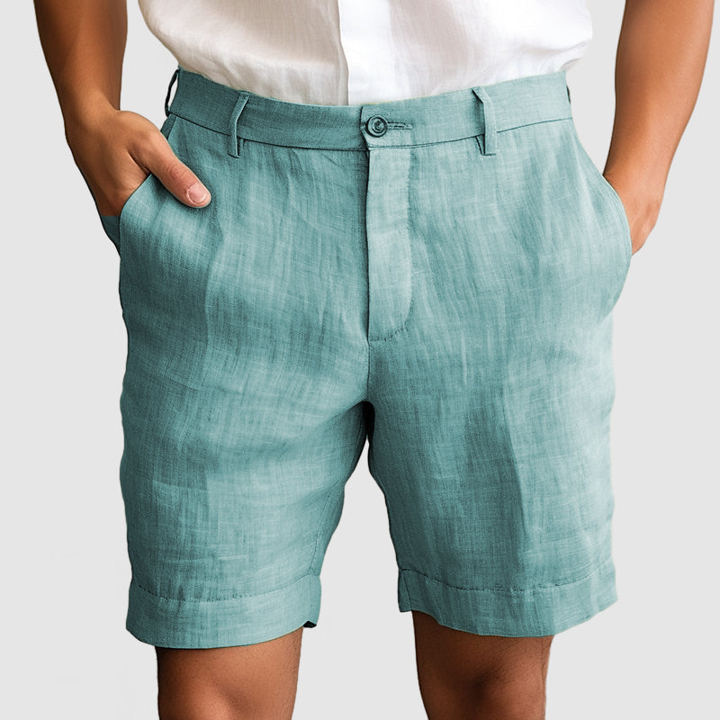 Shorts en Coton et Lin pour Hommes – Confort Optimal, Coupe Décontractée, Taille Élastique, Idéal Plage et Été 2