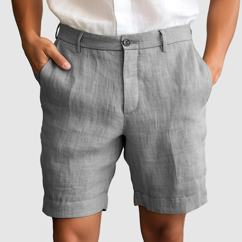 Shorts en Coton et Lin pour Hommes – Confort Optimal, Coupe Décontractée, Taille Élastique, Idéal Plage et Été 4