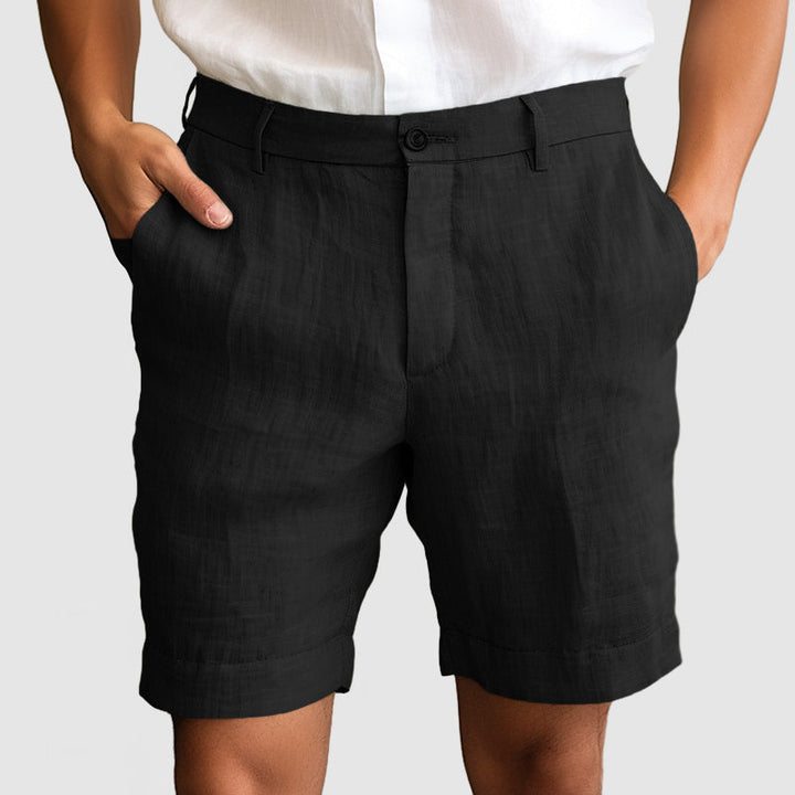 Shorts en Coton et Lin pour Hommes – Confort Optimal, Coupe Décontractée, Taille Élastique, Idéal Plage et Été 8