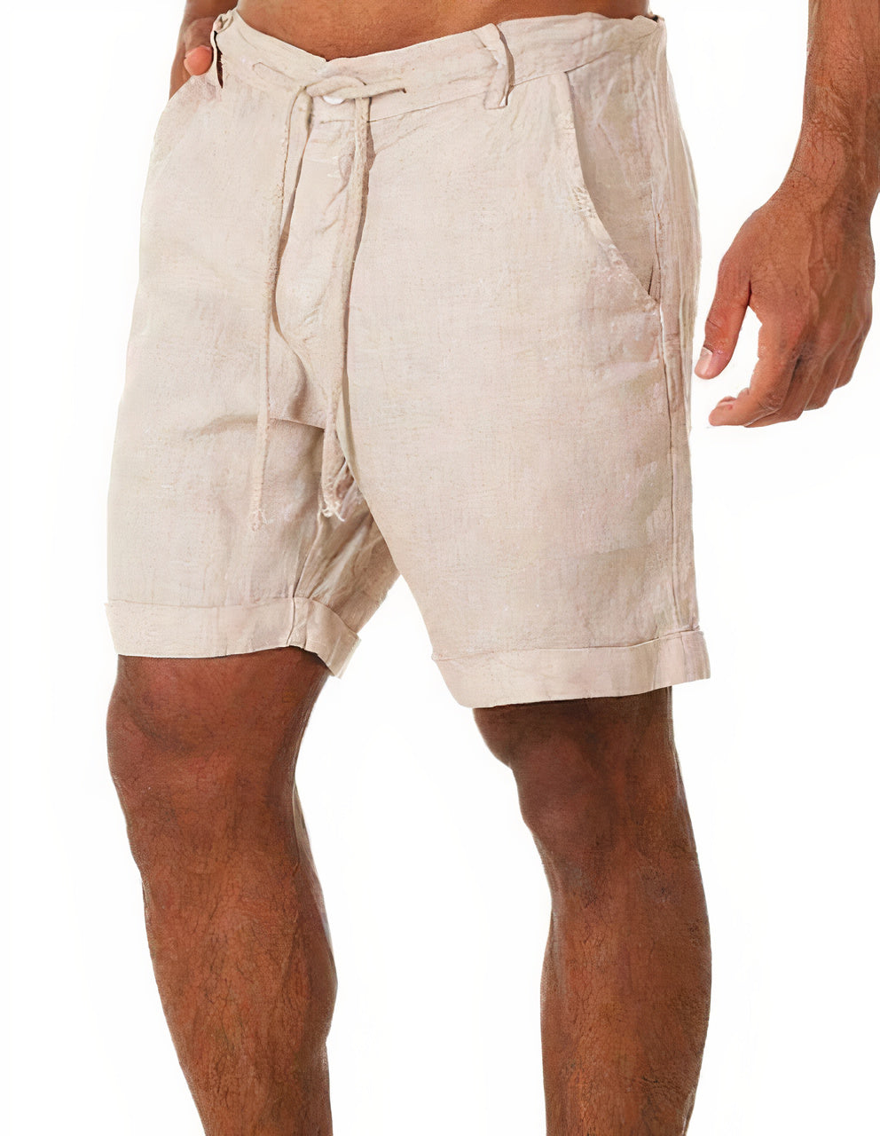 Shorts pour Hommes en Lin – Confort Élevé, Coupe Décontractée, Idéal pour Été et Plage, Disponible en S à XL 0