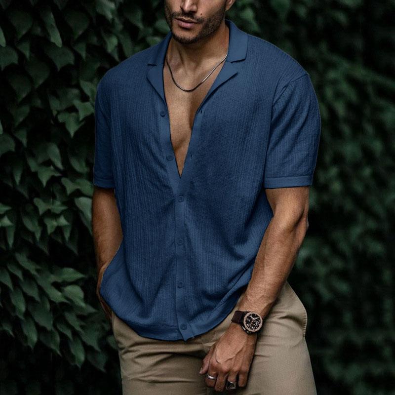 T-Shirt Homme V-Neck Uni Bleu Taille M à 5XL 100% Coton 1
