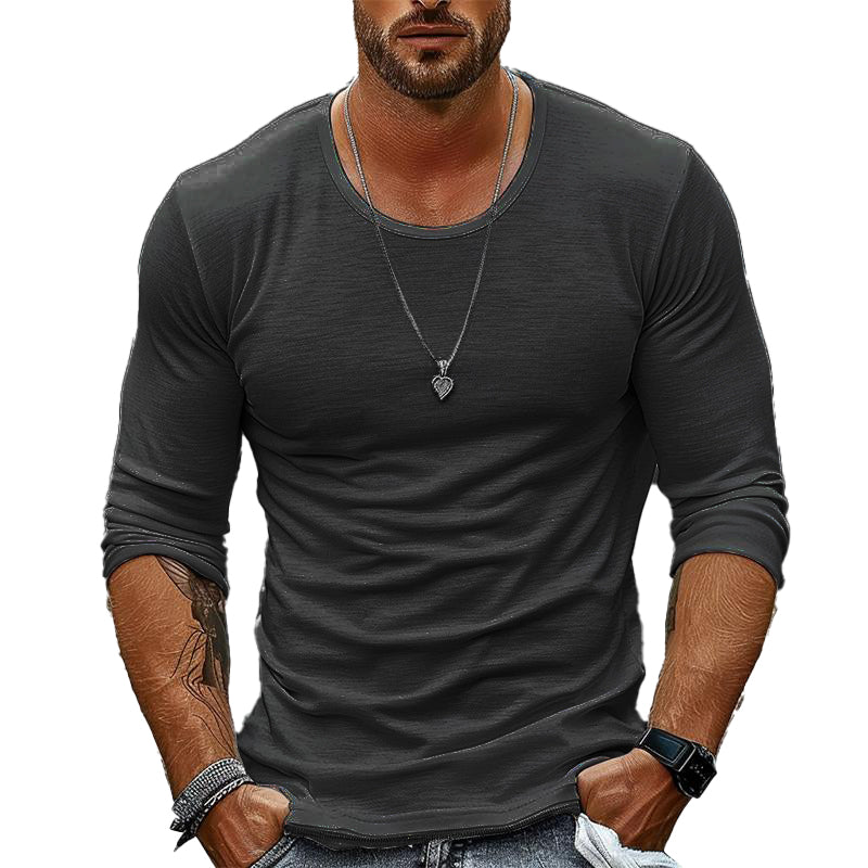 T-shirt Homme Col Rond Uni Noir Taille M 100% Coton 5