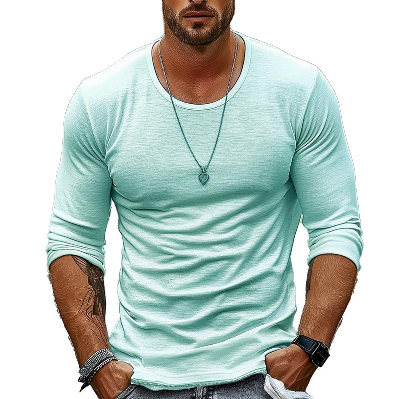 T-shirt Homme Col Rond Uni Noir Taille M 100% Coton 8