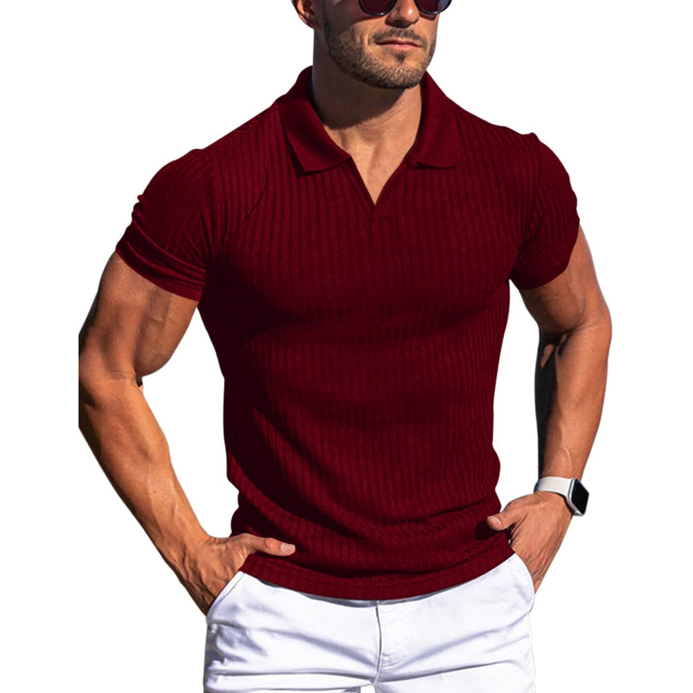 T-shirt Homme à Rayures Verticales Blanc Taille L Mélange de Polyester 1
