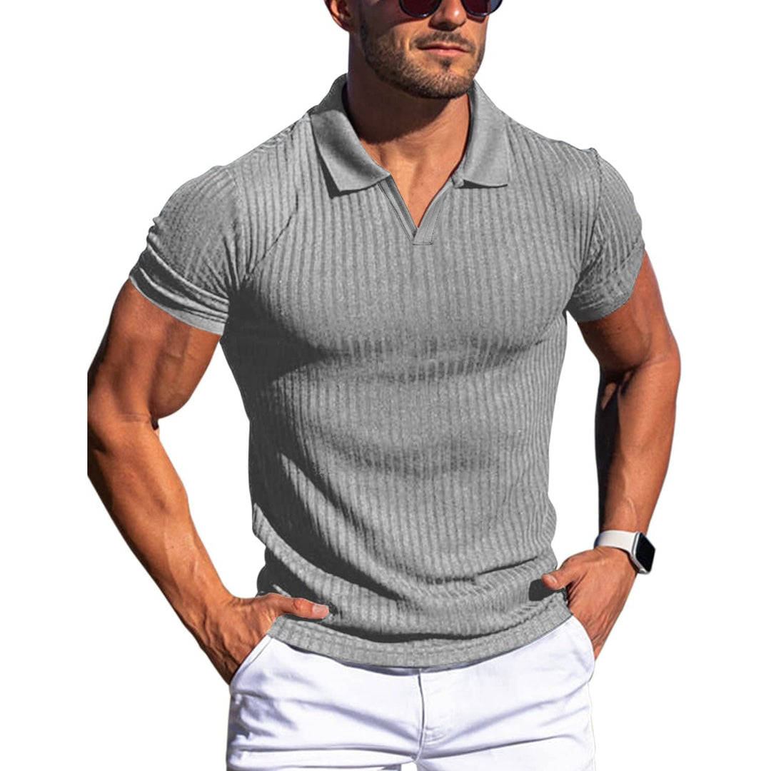 T-shirt Homme à Rayures Verticales Blanc Taille L Mélange de Polyester 3
