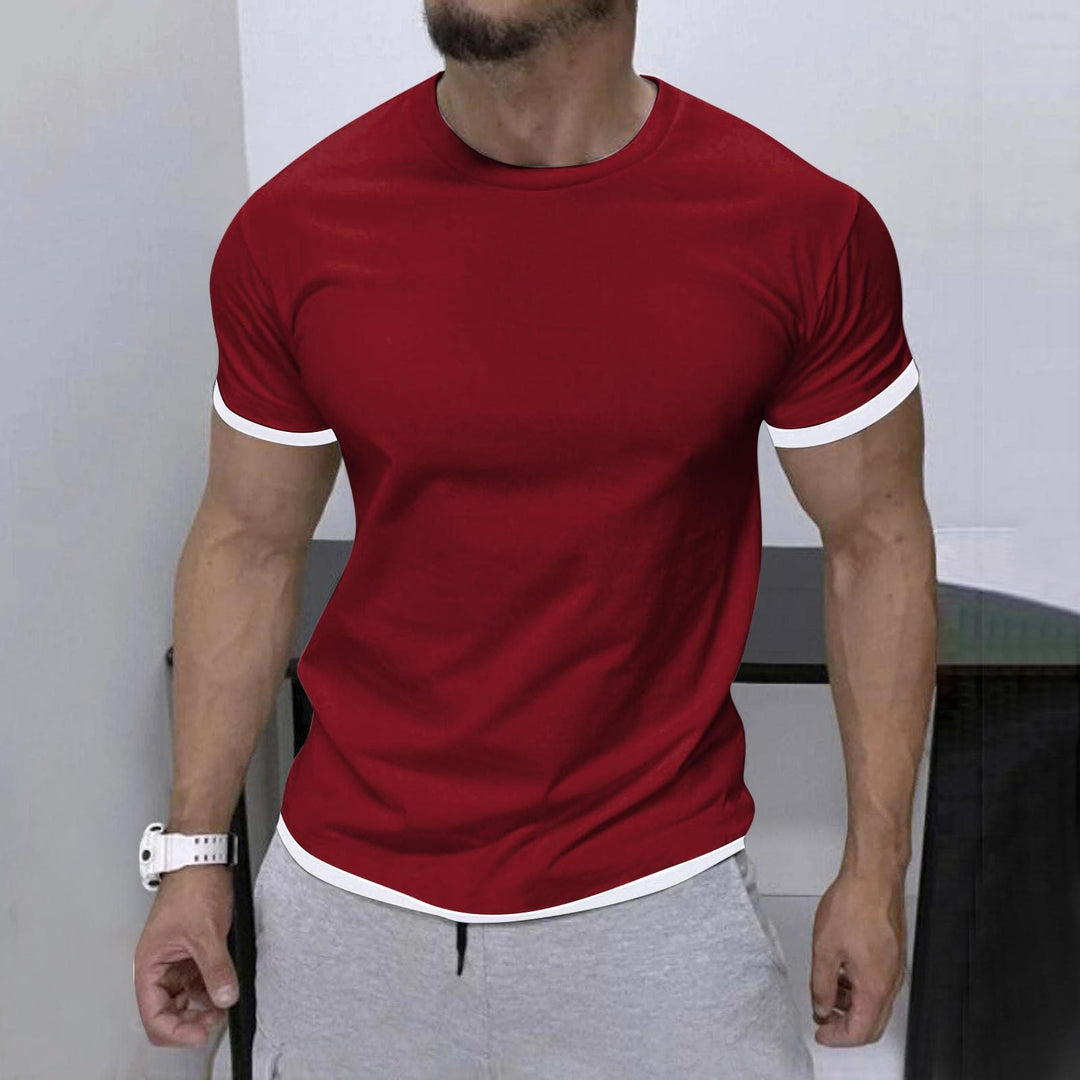 T-shirt Sport Homme Rouge Taille L Mélange de Fibres 0
