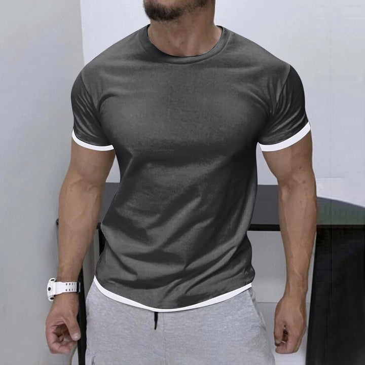 T-shirt Sport Homme Rouge Taille L Mélange de Fibres 4
