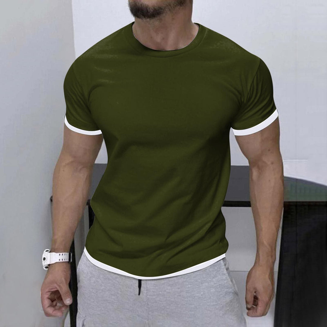 T-shirt Sport Homme Rouge Taille L Mélange de Fibres 5