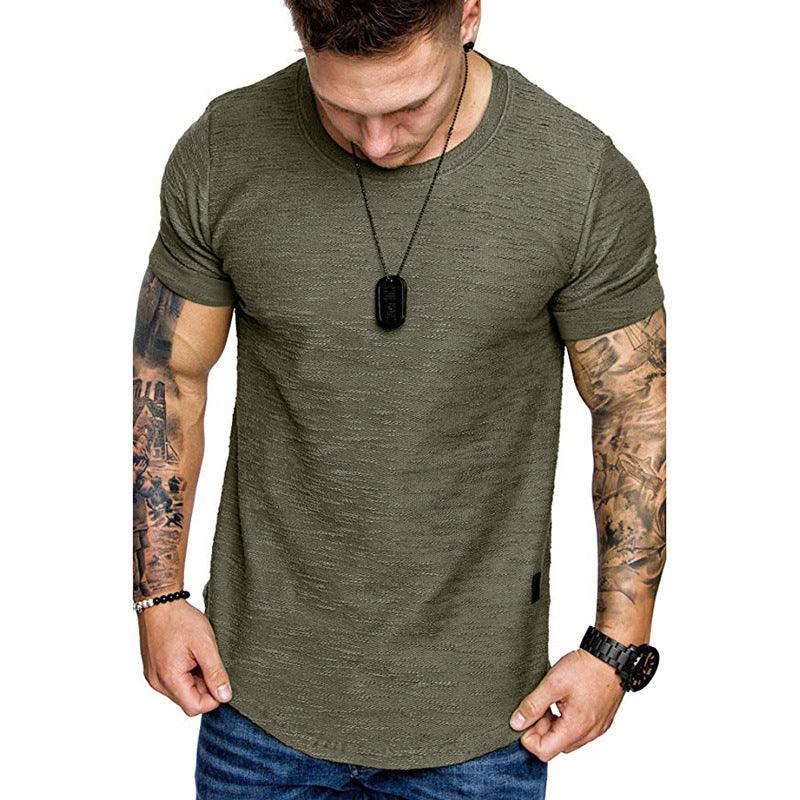 T Shirt Homme Kaki Taille L Coton Manches Courtes Oversize 10