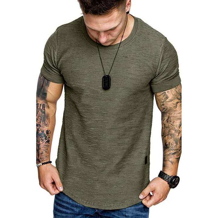 T Shirt Homme Kaki Taille L Coton Manches Courtes Oversize 10