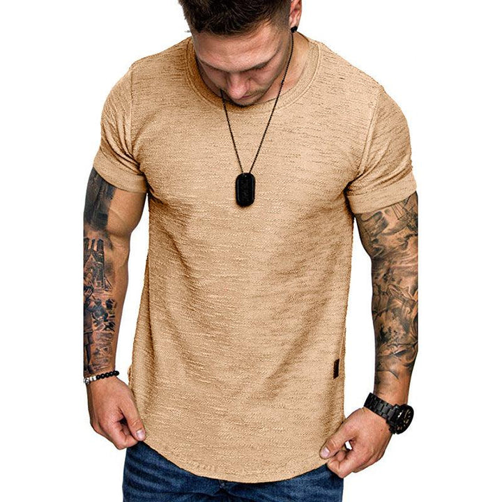 T Shirt Homme Kaki Taille L Coton Manches Courtes Oversize 8